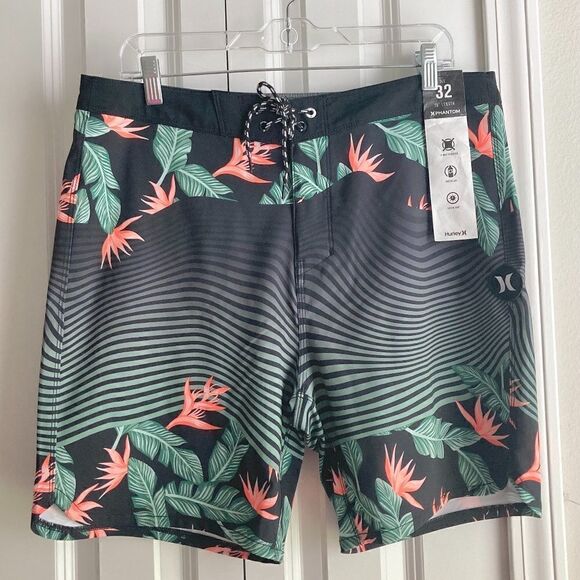 Hurley Men's Swim Phantom State Beach Floral Board Shorts NWT size 32